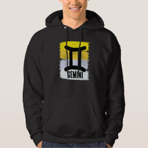 Retro Gemini Birthday Zodiac Symbol Constellation Hoodie
