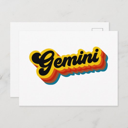 Retro  Gemini Briefkaart (Voorkant / Achterkant)