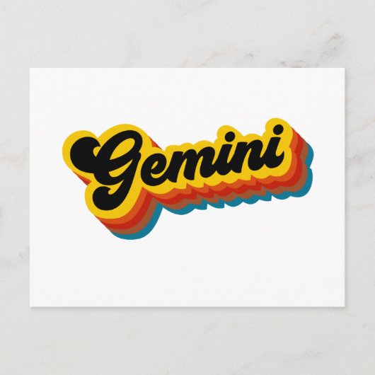 Retro  Gemini Briefkaart (Voorkant)