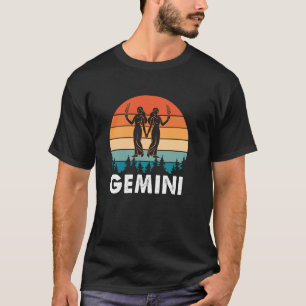 Retro Gemini sterrenbeeld horoscoop T-shirt