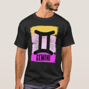 Retro Gemini Symbol Birthday Zodiac Astrology Vint T-shirt