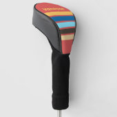 Retro gemurmel over strepen met naam golfheadcover (Schuin)