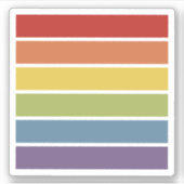 Retro gemuteerde kleur Gay Pride Rainbow Sticker (Voorkant)