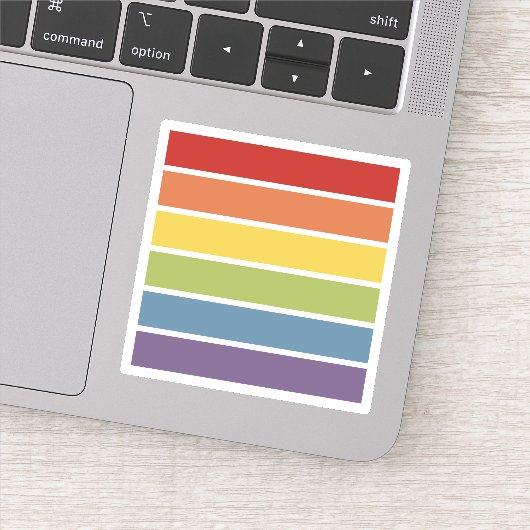 Retro gemuteerde kleur Gay Pride Rainbow Sticker (Detail)