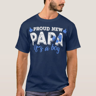 Retro Gender onthullen Nieuwe Papa Het is een jong T-shirt