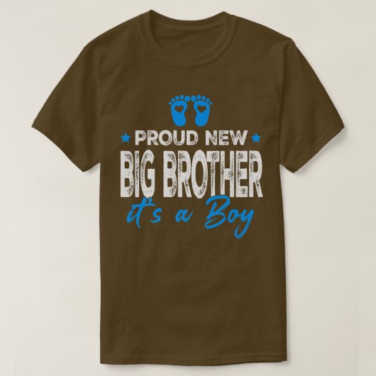 Retro Gender onthulling Proud New Big Brother T-shirt (Design voorkant)