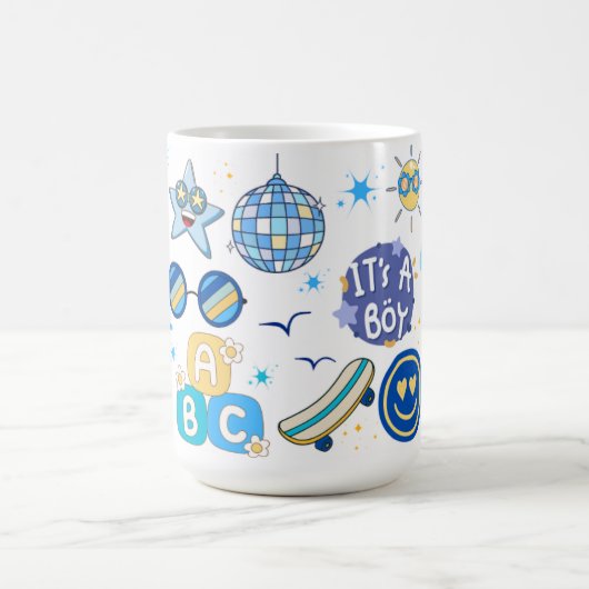 Retro gender onthult dat het een jongen is magische mok (Midden)