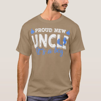 Retro Gender Reveal Proud New Uncle It's A Boy  T-shirt