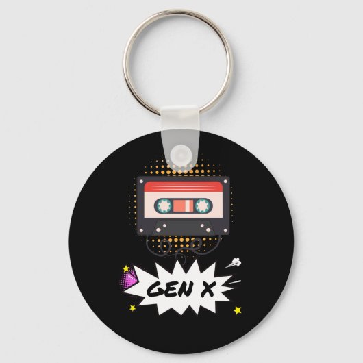 Retro Generatie X cassette 90s Sleutelhanger (Voorkant)