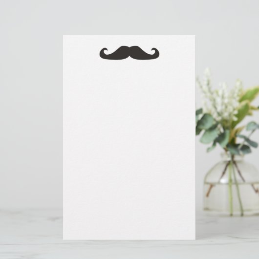 Retro gentelman mustaches briefpapier (Staand voorkant)