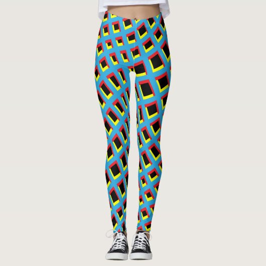 "Retro Geo Patroon"  Leggings (Voorkant)