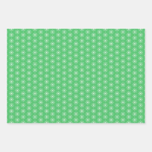 Retro Geo Scandi Kerstbomen Blauw & Groen Inpakpapier Vel (Voorkant 3)