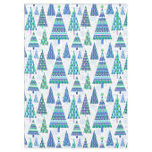 Retro Geo Scandi Kerstbomen Blauw & Groen Tafelkleed (Voorkant)