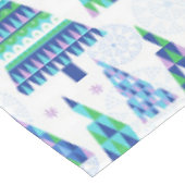 Retro Geo Scandi Kerstbomen Blauw & Groen Tafelkleed (Gekanteld)