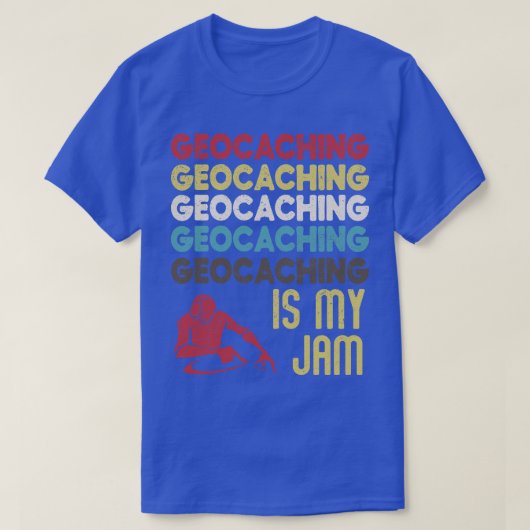 Retro Geocaching is mijn jam Typografie Art T-shirt (Design voorkant)