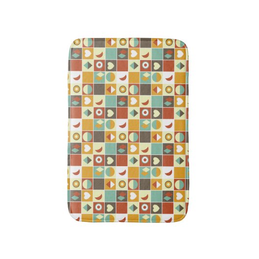 Retro Geometric Abstract Pattern Brown Red Sinaasa Badmat (Voorkant Verticaal)
