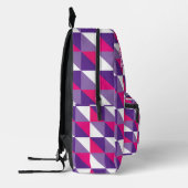 Retro Geometric Abstract Pink Purple & White Name Bedrukte Rugzak (Links)