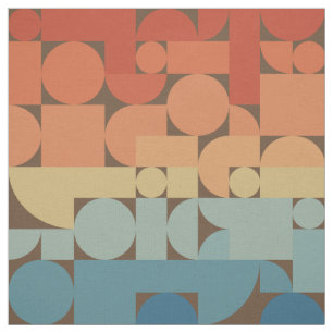 Retro Geometric Art 70s Stijl Stof