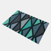 Retro Geometric Art Driehoeken Zwart Blauwgroen Deurmat (Schuin)