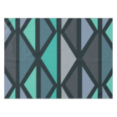 Retro Geometric Art Driehoeken Zwart Blauwgroen Tafelkleed (Voorkant (Horizontaal))
