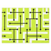 Retro Geometric Art Maze Chartreuse Tafelkleed (Voorkant (Horizontaal))