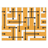 Retro Geometric Art Maze Oranje Tafelkleed (Voorkant (Horizontaal))