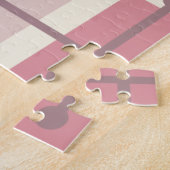 Retro Geometric Art Maze Pink Vanilla Legpuzzel (Zijkant)