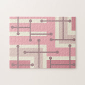 Retro Geometric Art Maze Pink Vanilla Legpuzzel (Horizontaal)