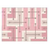 Retro Geometric Art Maze Pink Vanilla Tafelkleed (Voorkant (Horizontaal))