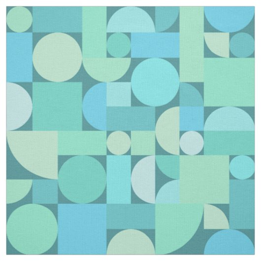 Retro Geometric Art Ocean Turquoise Stof (Swatch)
