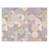 Retro Geometric Art Taupe Tafelkleed (Voorkant (Horizontaal))