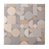 Retro Geometric Art Taupe Tegeltje (Voorkant)