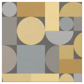 Retro Geometric Art Yellow Grey Stof (Close Up)