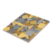 Retro Geometric Art Yellow Grey Tegeltje (Zijkant)