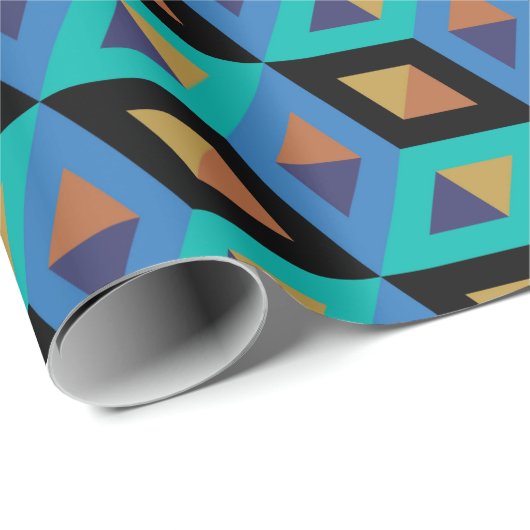 Retro Geometric Artistic Abstract Pattern #34 Cadeaupapier (Rol Hoek)