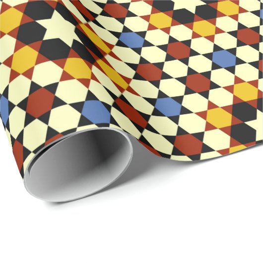 Retro Geometric Artistic Abstract Pattern #43 Cadeaupapier (Rol Hoek)