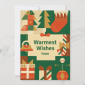 Retro Geometric Christmas Greeting Card – Festive  Kaart (Achterkant)