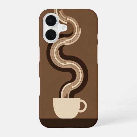 Retro Geometric Coffee Vapor iPhone 16 Hoesje (Achterkant)