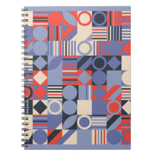 Retro geometric covers set. Bauhaus retro design c Notitieboek