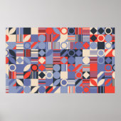 Retro geometric covers set. Bauhaus retro design c Poster (Voorkant)