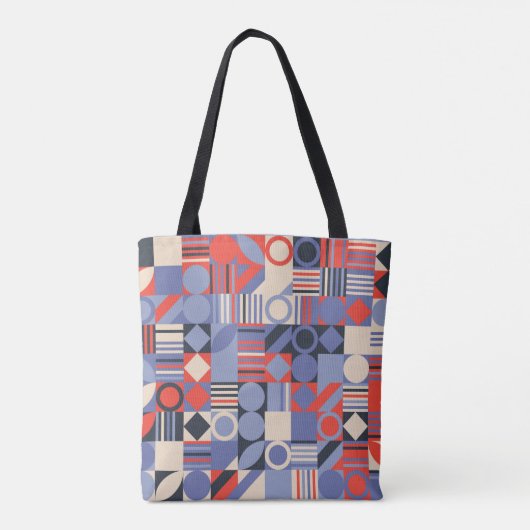 Retro geometric covers set. Bauhaus retro design c Tote Bag (Achterkant)