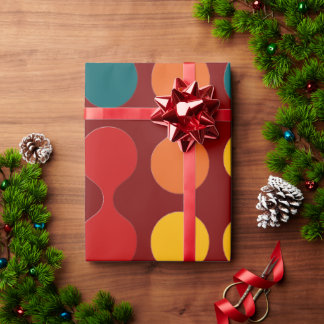 Retro Geometric Cute Mid Century Christmas Pattern Cadeaupapier