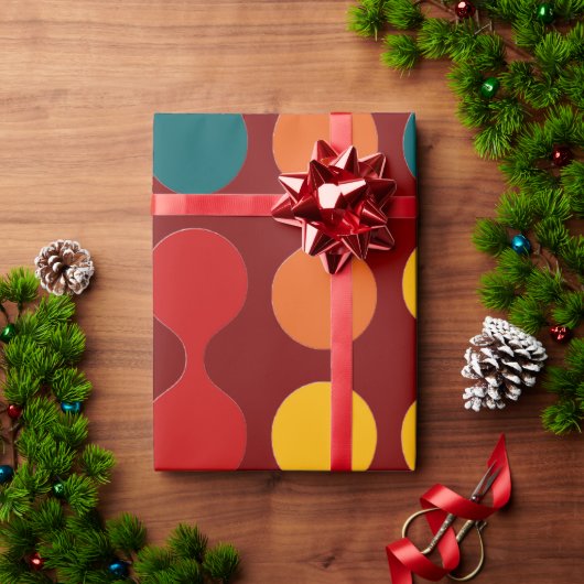 Retro Geometric Cute Mid Century Christmas Pattern Cadeaupapier (Feestdagen Geschenken)