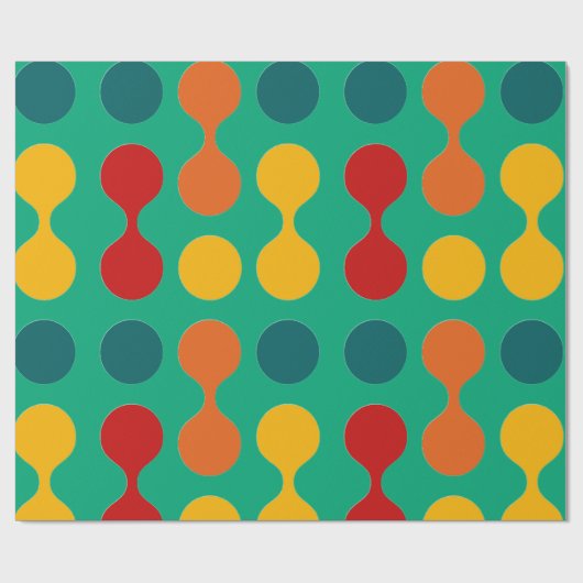 Retro Geometric Cute Mid Century Christmas Pattern Cadeaupapier (Vlak)