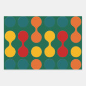 Retro Geometric Cute Mid Century Holiday White Inpakpapier Vel (Voorkant 2)