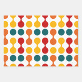 Retro Geometric Cute Mid Century Holiday White Inpakpapier Vel (Voorkant)
