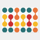 Retro Geometric Cute Mid Century Holiday White Inpakpapier Vel (Voorkant 2)