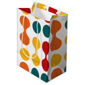 Retro Geometric Cute Mid Century Holiday White Medium Cadeauzakje (Voorkant Gekanteld)