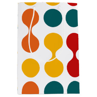 Retro Geometric Cute Mid Century Holiday White Medium Cadeauzakje