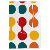 Retro Geometric Cute Mid Century Holiday White Medium Cadeauzakje (Achterkant)